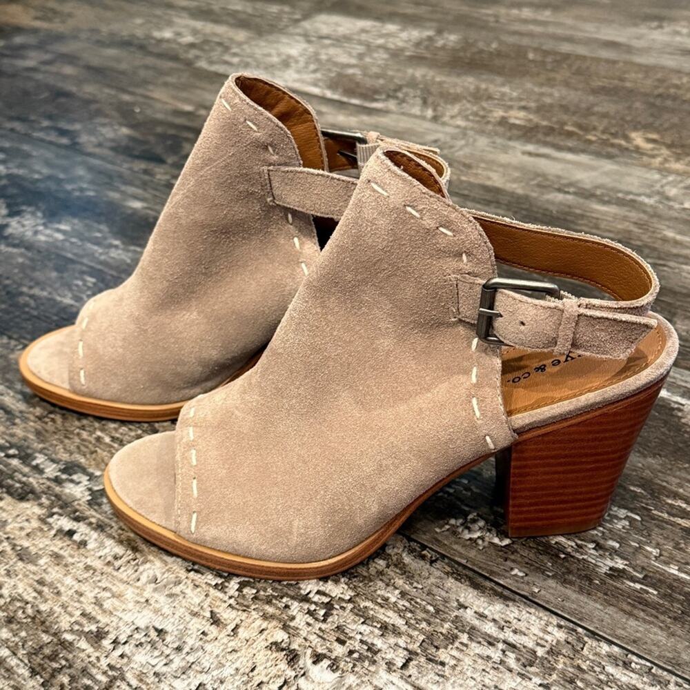 Frye Sandals Womens Size 9 Donna‎ Slingback Block Heel Ash Suede Leather NIB - Picture 15 of 16